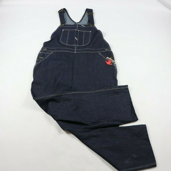 New 80s Vintage Sears Raw Denim Jean Overalls Blue